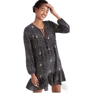 Madewell Tunic Dress Fiesta Paisley Ruffle Silk size 0